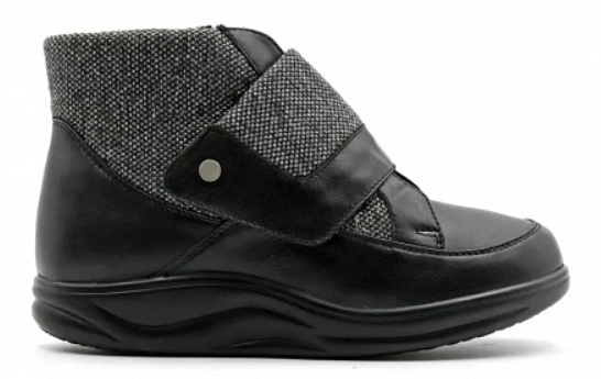 Ботинки ортопедические женские Ортомода 82383-Х-101-В кожаные увеличенной полноты на липучке фото 2