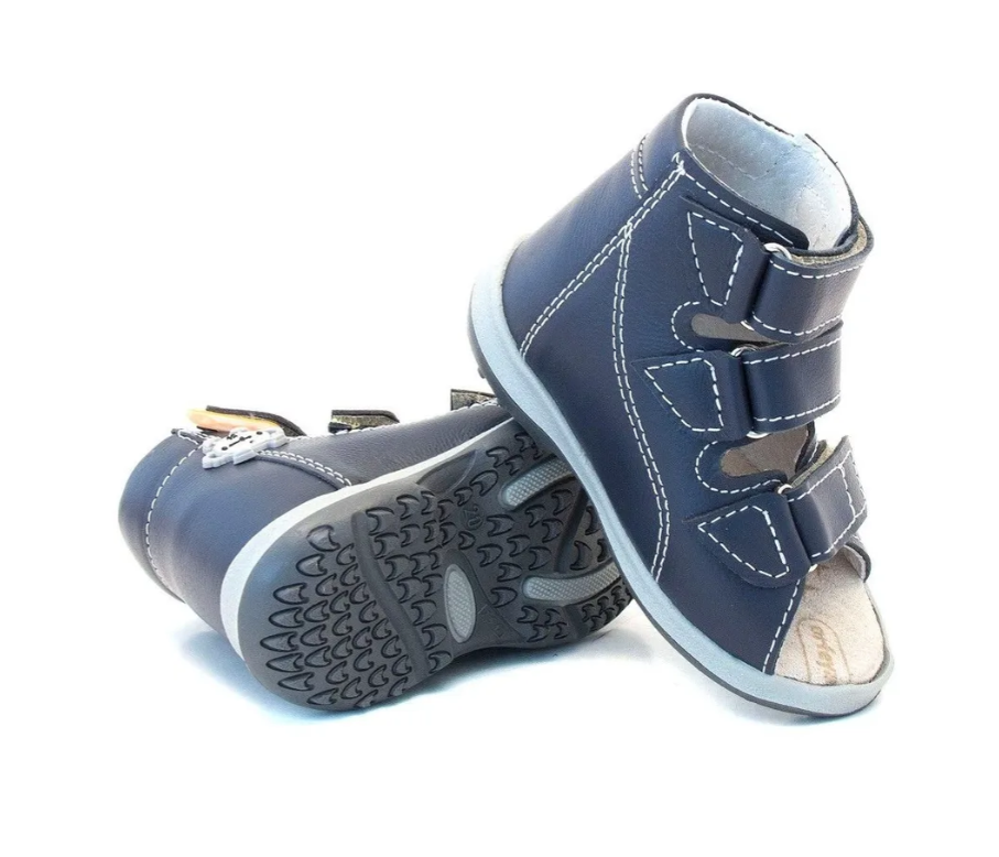 Сандалии ортопедические детские с открытым носом Орфея Б1-163-224-000-1 кожаные с жестким задником фото 2