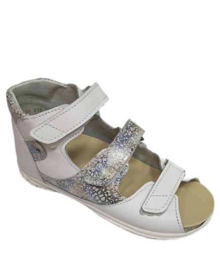 Сандалии ортопедические детские с открытым носом Орфея Б3-197-011-284-1 цвет белый с серебром фото 2