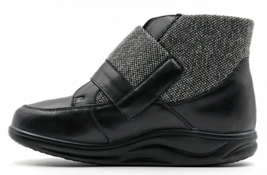 Ботинки ортопедические женские Ортомода 82383-Х-101-В кожаные увеличенной полноты на липучке фото 3