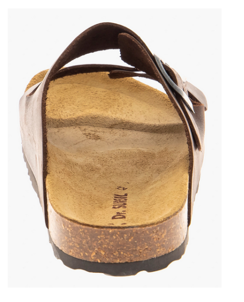 Сандалии мужские из натуральной кожи, с пробковой анатомической стелькой коричневые Сурсил 1718U-3 фото 3