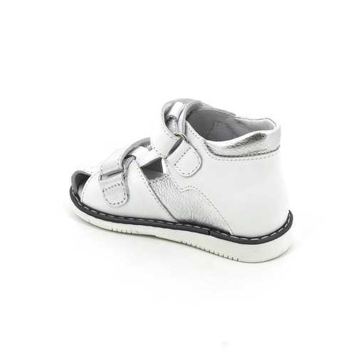 Сандали летние закрытый нос, ц.белый/серебро 054/2-КП-99,022 фото 2