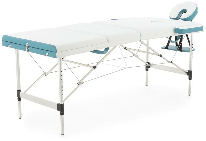 Массажный стол складной Med-mos JFAL01A 3-х секционный, алюминиевая рама, двуцветный, ложе 185х70 фото 1