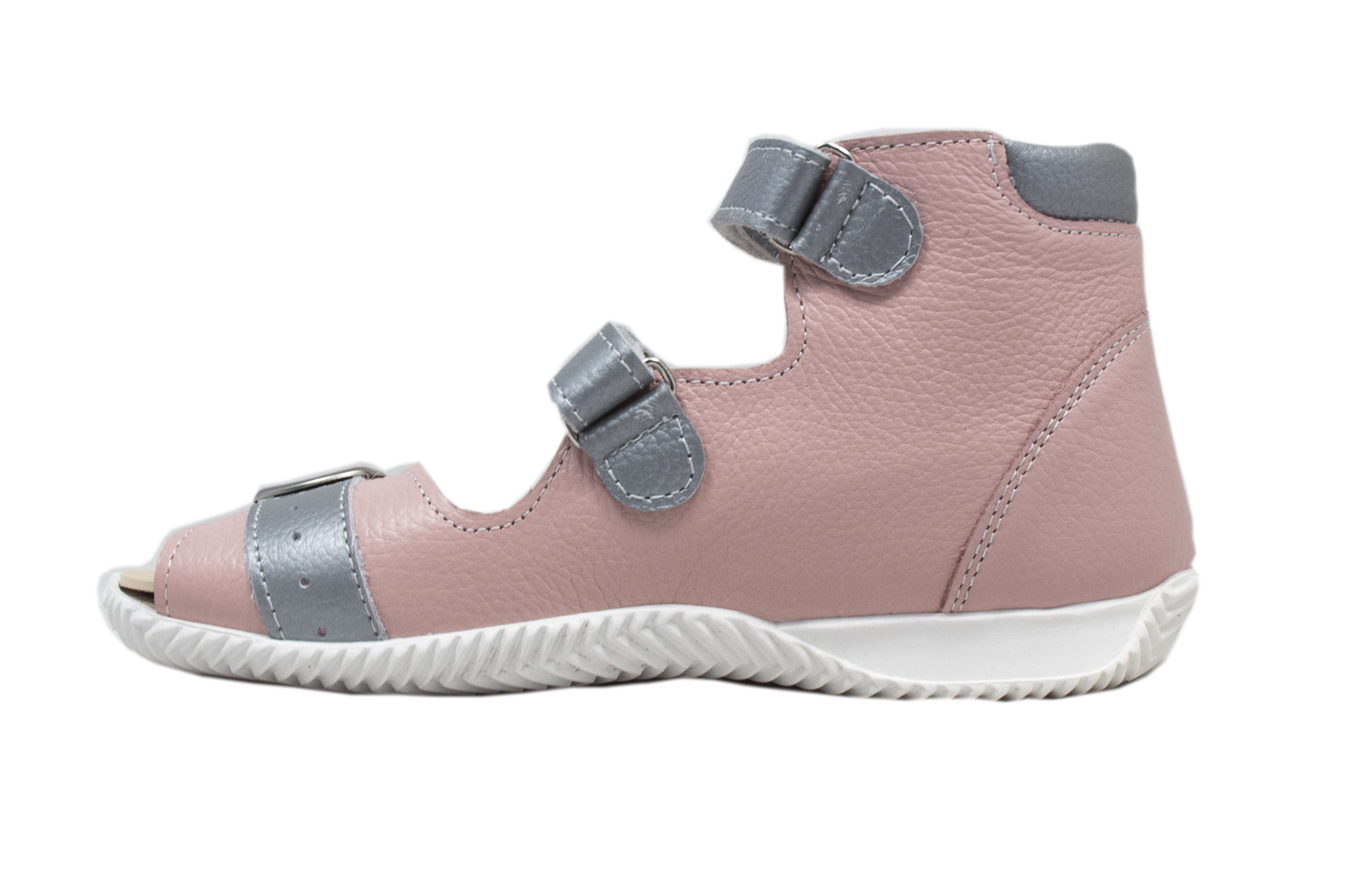 Сандалии  с открытым носом Б4-162-102-042-1 цвет розовый/серый фото 4