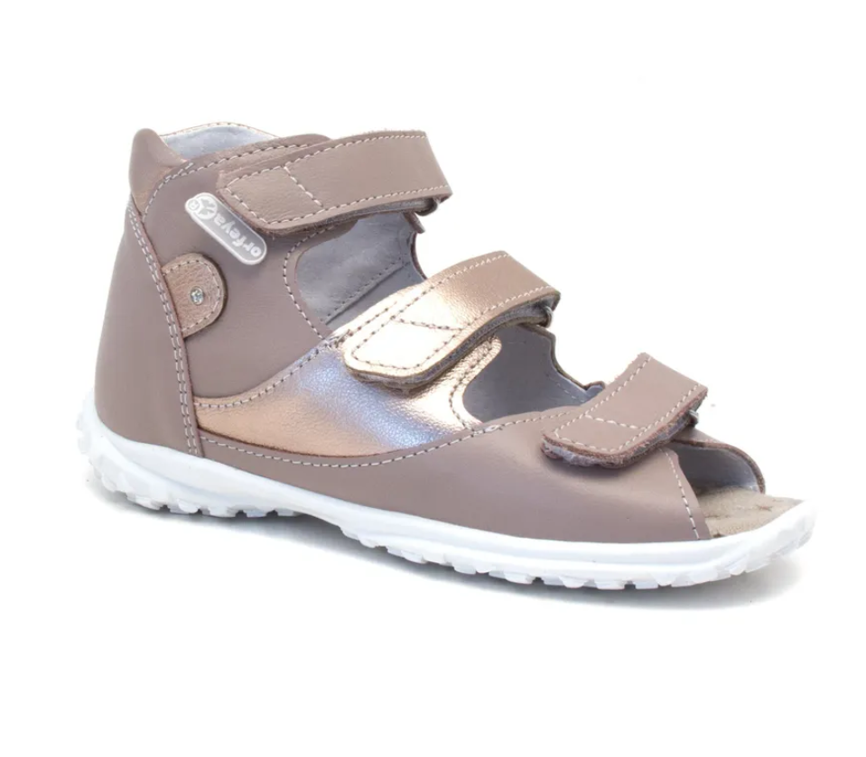 Сандалии ортопедические детские с открытым носом Орфея Б3-197-107-273-1 цвет розово/золотой фото 1
