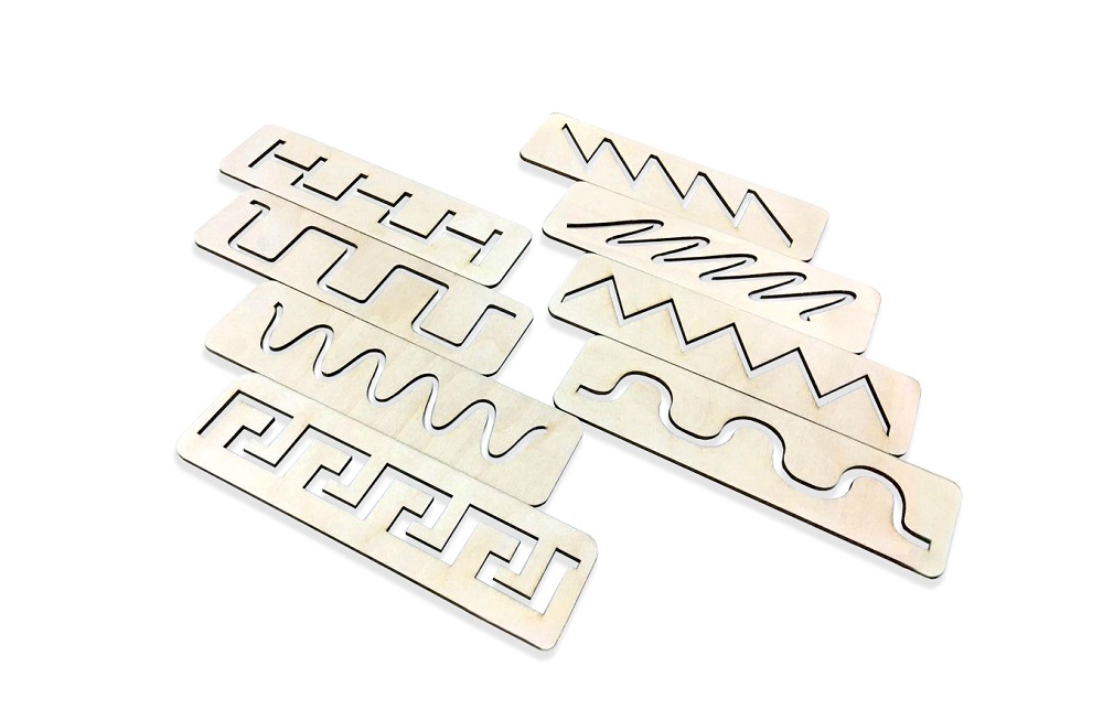 Трафареты-линии для рисования песком, 8 линеек, 25*10 см фото 1