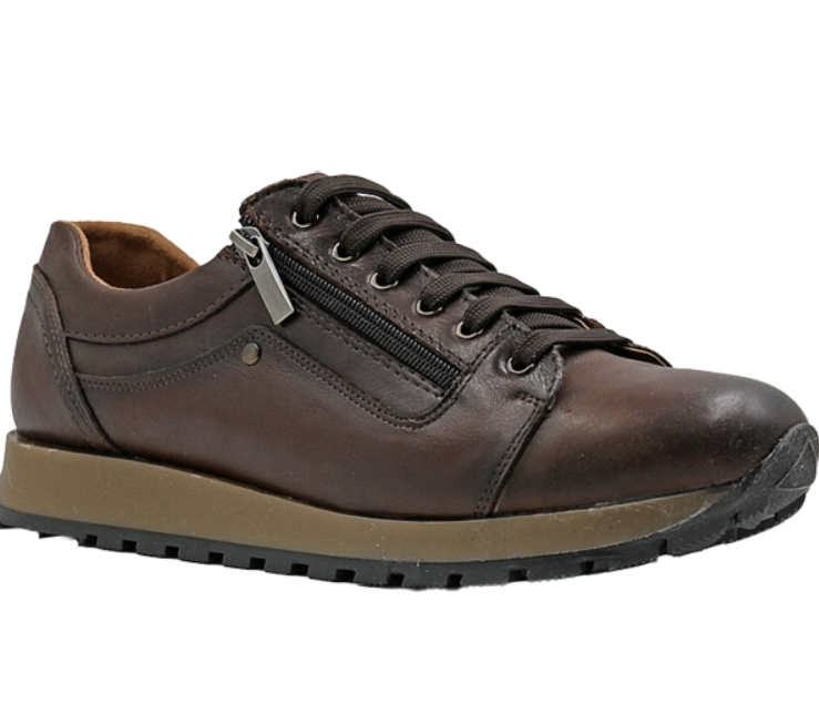 Кроссовки ортопедические мужские кожаные Ортомода 9221-Х-002 темно-коричневые увеличенной полноты фото 1